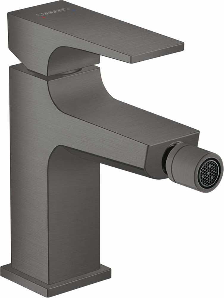 Смеситель для биде hansgrohe Metropol со сливным клапаном Push-Open 32520340, шлифованный черный хром - фото №1