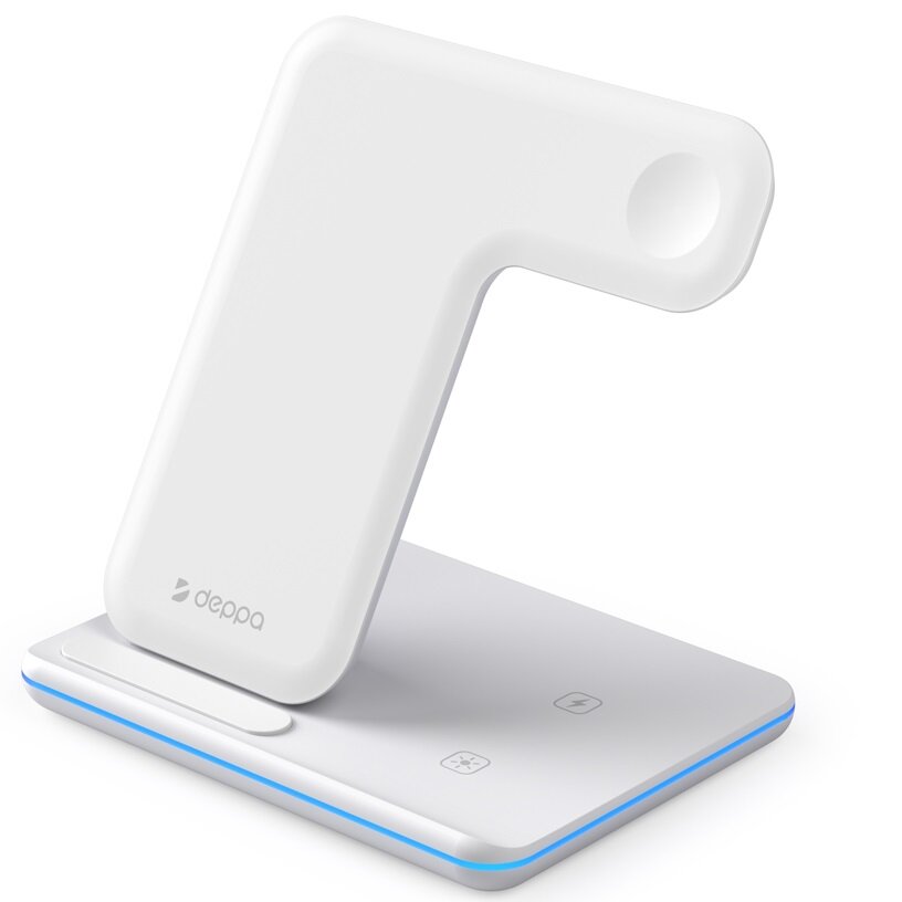 Беспроводное зарядное устройство Deppa 3 в 1 Charging Stand Neo: iPhone, Apple Watch, Airpods, 20 Вт 24017