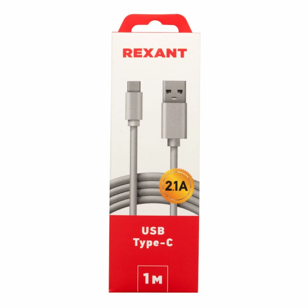 Кабель USB 2.0 - USB Type-C М/М 1 м Rexant бел 18-1881-1  1 шт.