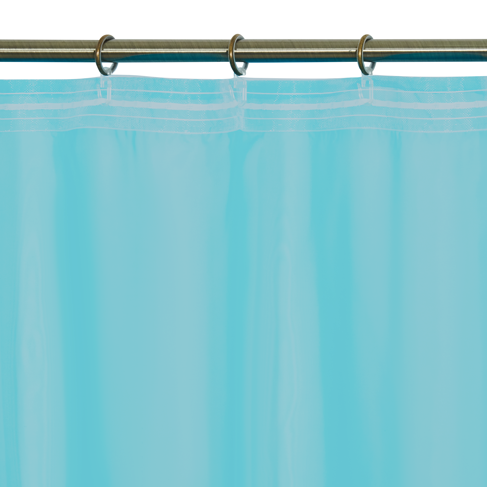 Тюль на ленте с утяжелителем Капри 250x260 см цвет бирюзовый - фотография № 4