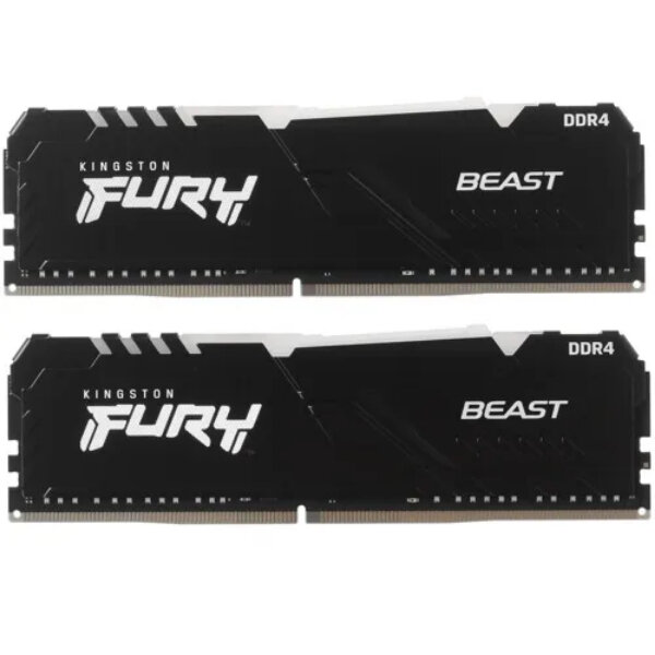 Оперативная память Kingston DRAM 32GB 3200MHz DDR4 CL16 DIMM (Kit of 2) FURY Beast RGB EAN: 740617319149