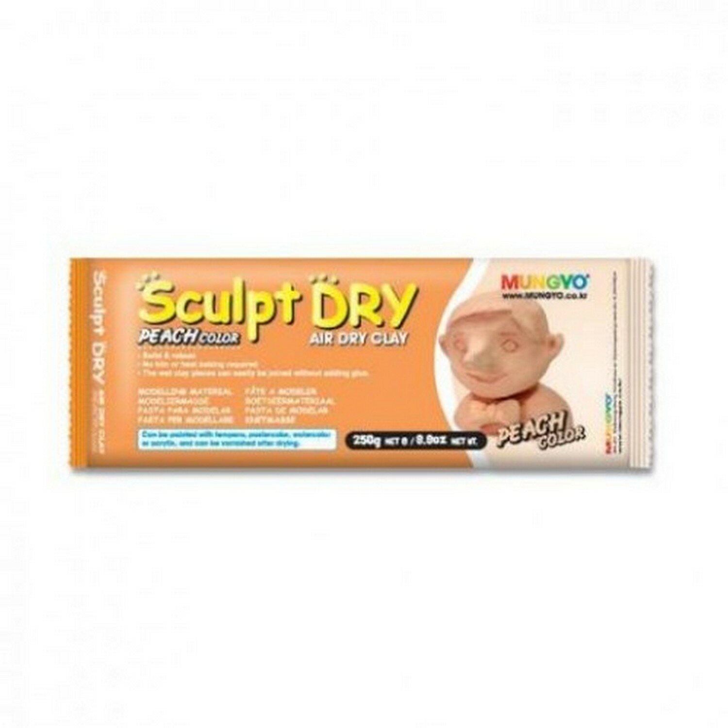 Глина полимерная (паста) Mungyo Sculpt Dry, цвет персиковый, 250 гр. MGMF250