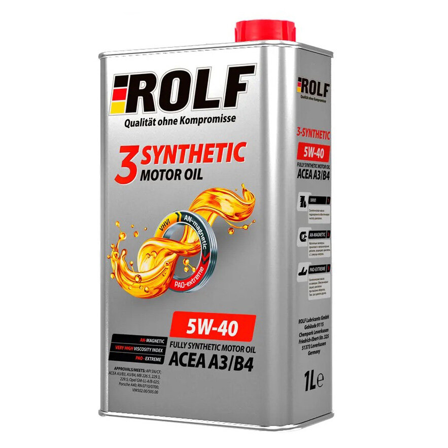 Масло моторное ROLF 3-SYNTHETIC 5W-40 синт. API SL/CF 1л