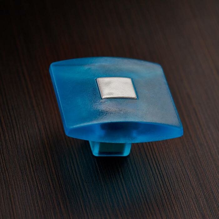 Ручка кнопка PLASTIC 003, пластиковая, синяя - фотография № 4