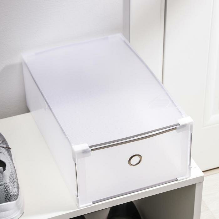 Короб для хранения выдвижной «Моно», 34×22×13 см, цвет белый - фотография № 5