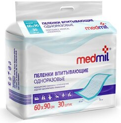 Medmil Пеленки впитывающие одноразовые «Medmil» Оптима, 60*90, 30 шт