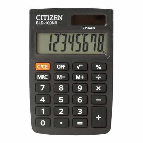 Калькулятор карманный CITIZEN SLD-100NR (90х60 мм) 8 разрядов двойное питание
