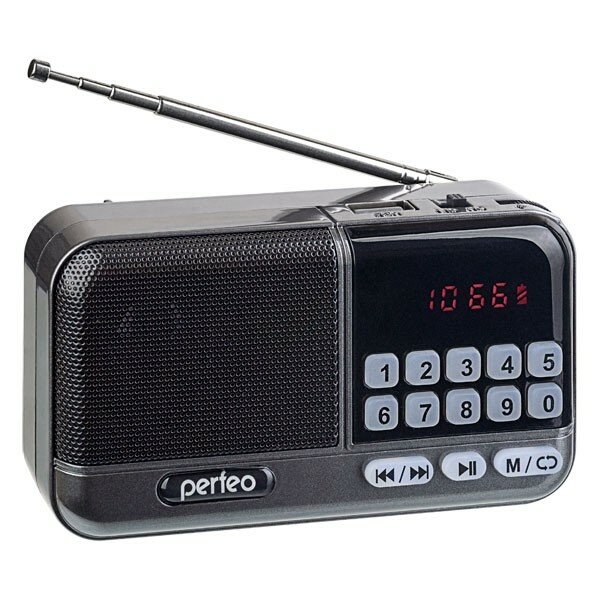 Perfeo радиоприемник цифровой ASPEN FM+ 87.5-108МГц MP3 питание USB или 18650 серый i20 PF B4060