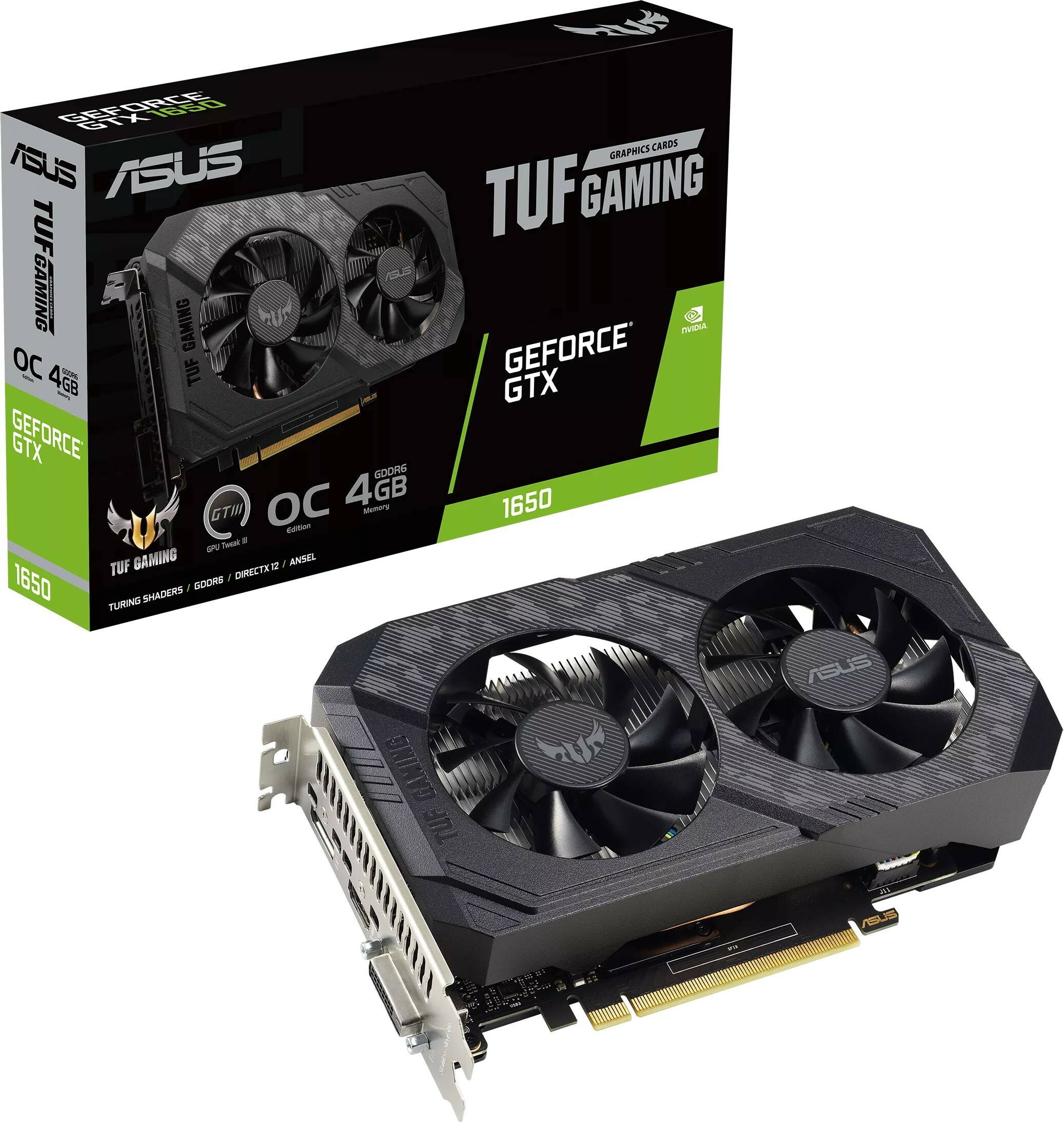 Видеокарта ASUS GeForce GTX 1650 D6 TUF Gaming OC V2 4096Mb