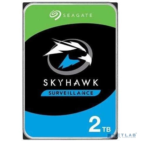 SEAGATE Жесткий диск 2TB Seagate Skyhawk (ST2000VX015) Serial ATA III, 5400 rpm, 256mb, для видеонаблюдения