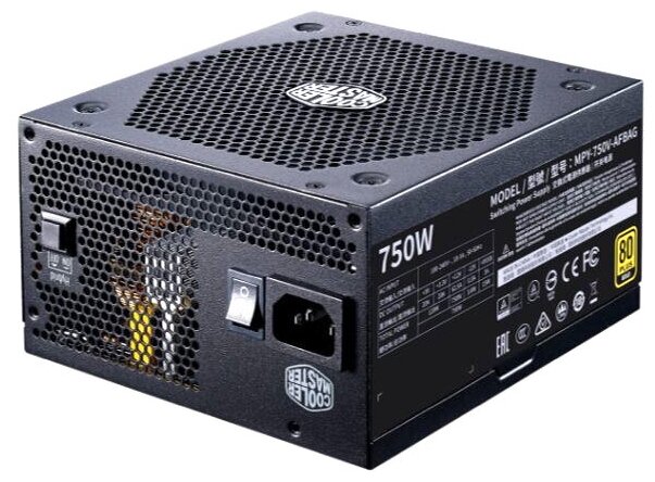 Cooler Master Блок питания 750Вт Cooler Master V750 Gold V2 MPY-750V-AFBAG-EU ATX12V V2.52 (24+4/8+6/8+8pin, вентилятор d135мм) + кабель питания (ret)