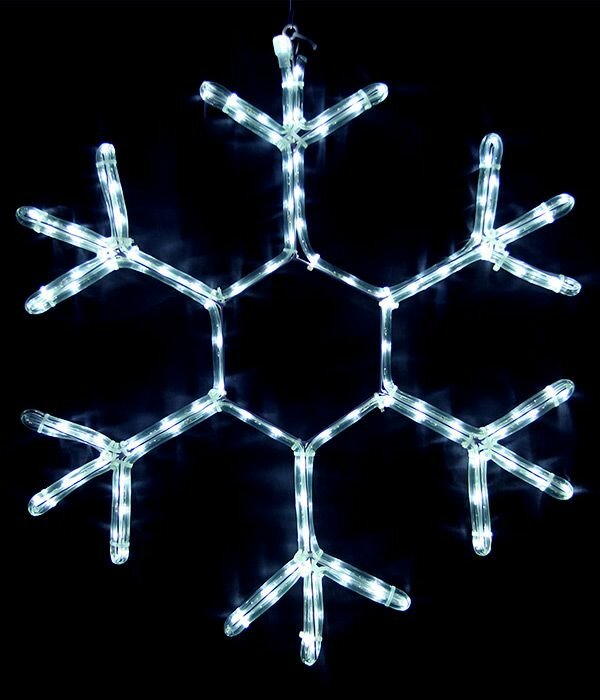 Светодиодная снежинка классическая дюралайт холодные белые LED-огни 70 см уличная BEAUTY LED LC-13043