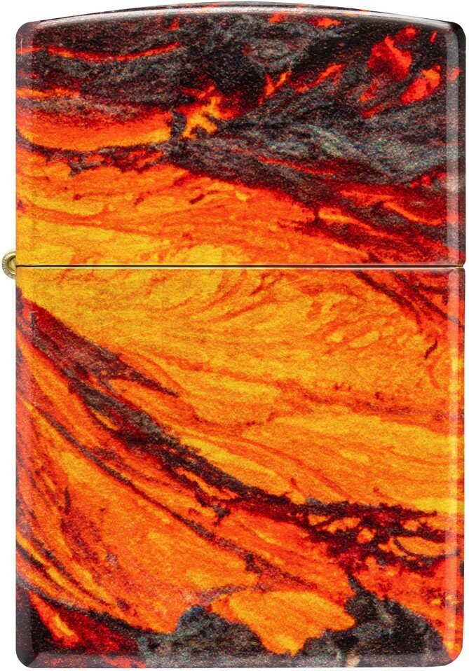 Зажигалка ZIPPO Lava Flow с покрытием 540 Tumbled Brass, латунь/сталь, оранжевая, 38x13x57 мм - фотография № 2
