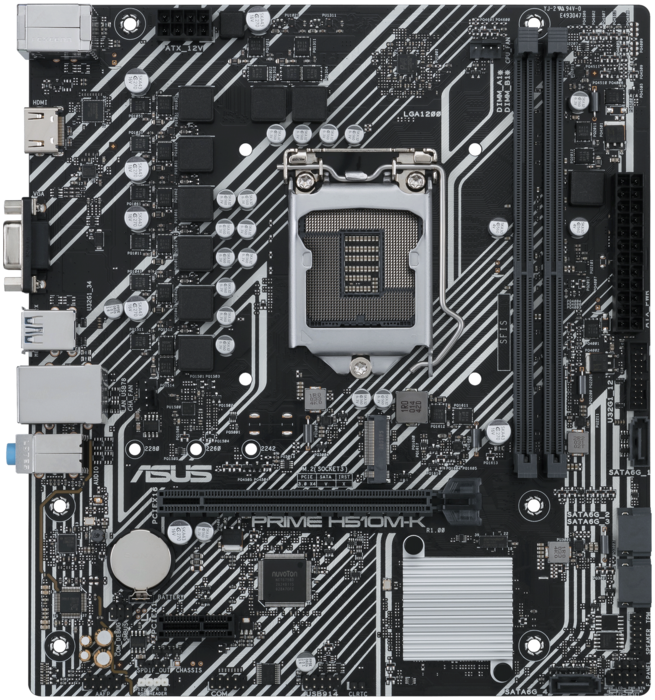 ASUS Материнская плата Socket1200 ASUS PRIME H510M-K (iH510, 2xDDR4, M.2, SATA III, PCI-E, D-Sub, HDMI, 1Гбит LAN, USB3.2, mATX) (ret)