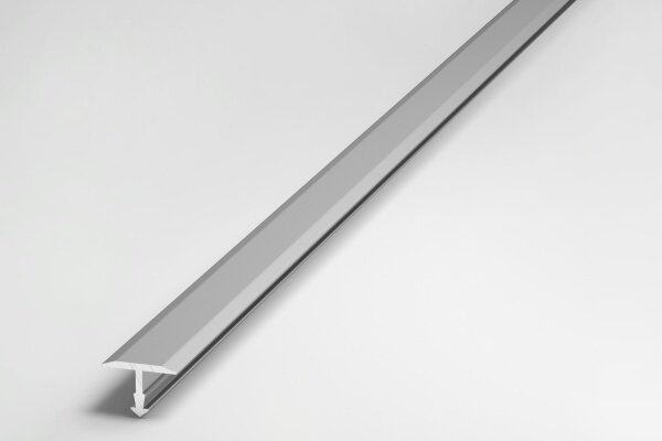 Порожек Т-образный алюминиевый гибкий для напольных покрытий ширина 13мм длина (комплект 900 мм + 1800 мм) лука ПС 09.2700.01л (Анод серебро матовое)
