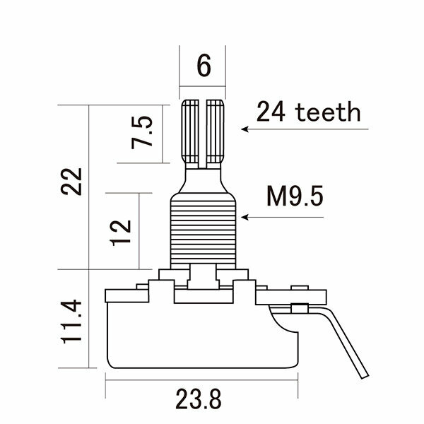 Потенциометр для гитары Hosco H-CTS-B250 250кОм (лин)