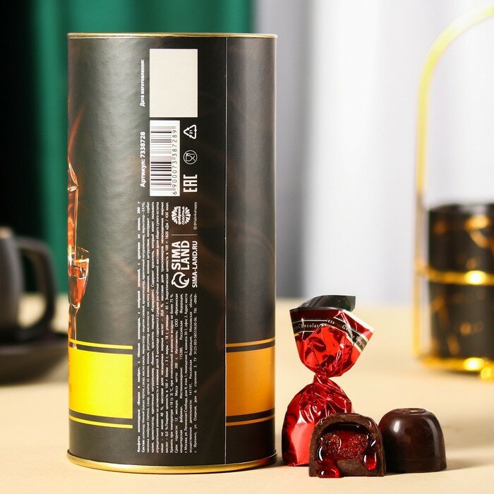 Шоколадные конфеты «Мужчине с безупречным вкусом» вкус: вишня в ликёре, 200 г. - фотография № 4