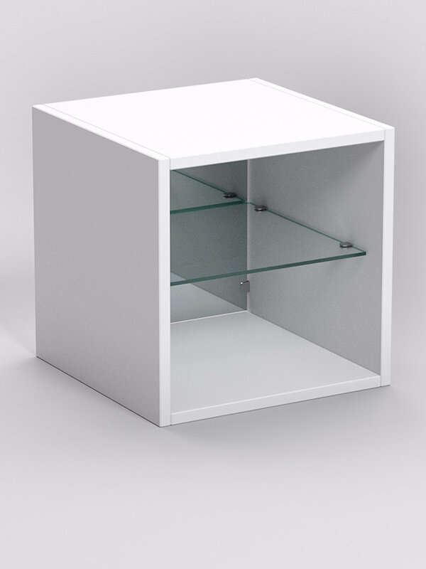 фото Стеллаж "лего" №11, задняя стенка Зеркало, Белый 35 x 35 x 35 см