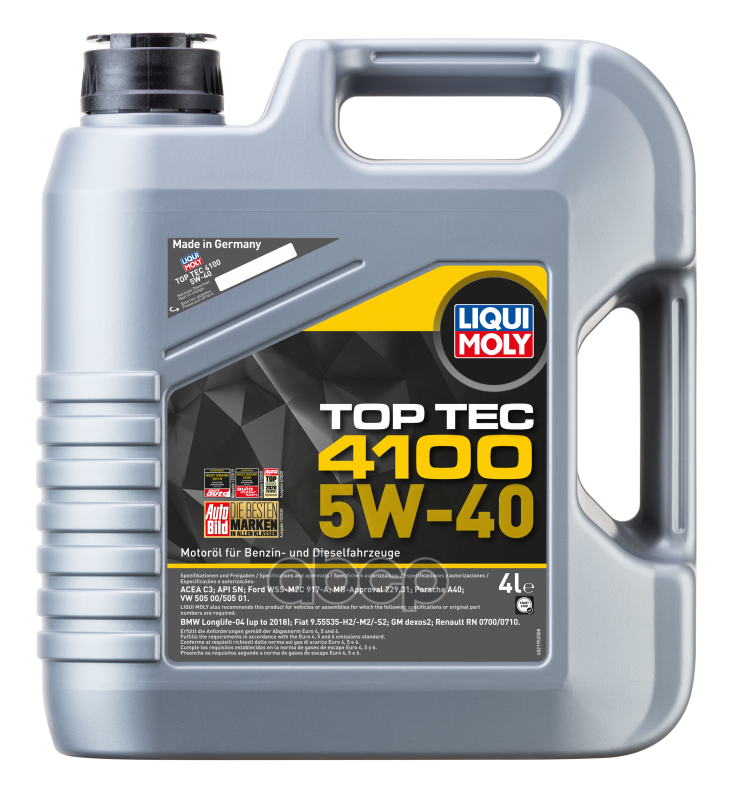 Liqui moly Масло Мотор Top Tec 4100 5w-40 (4 Л.)