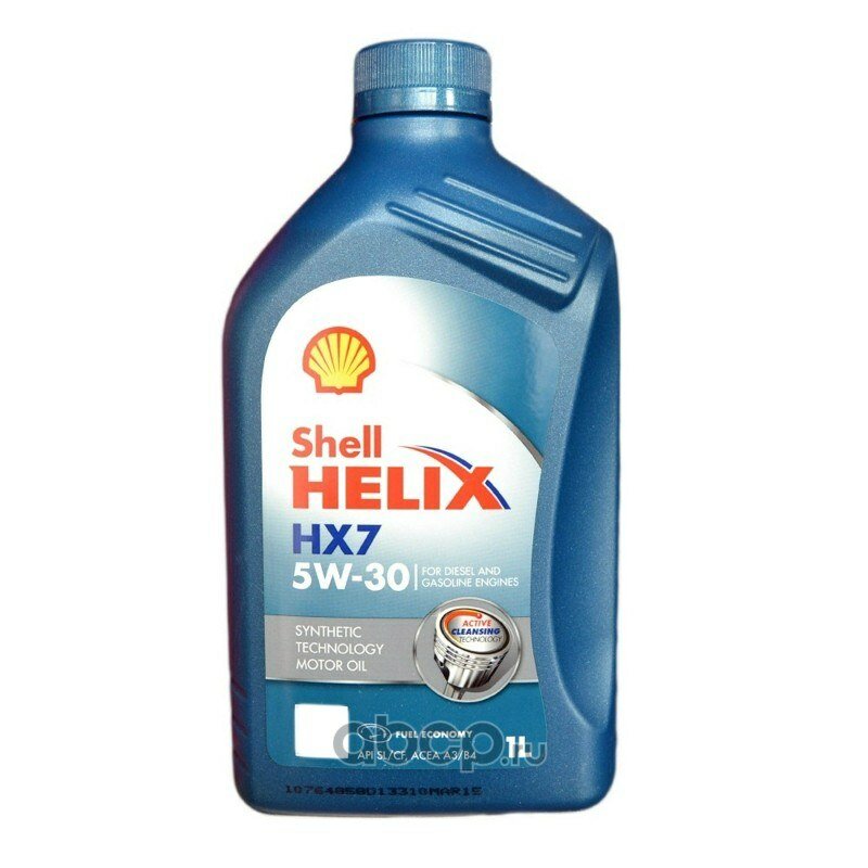 Масло моторное shell helix hx7 5w-30 полусинтетическое 1 л 550046376