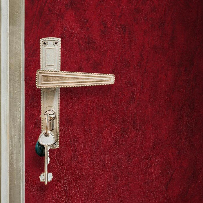 Комплект для обивки дверей 110 × 205 см: иск.кожа ватин 5 мм гвозди струна бордовый «Ватин»