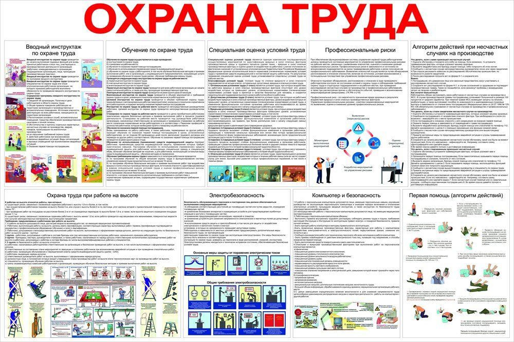 Стенд Охрана труда с изменениями 2023г размер 1200 х 800 пластик 3 мм