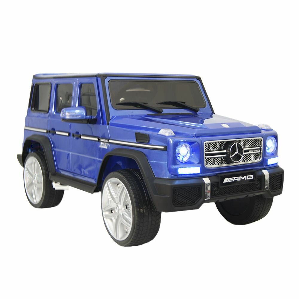 Детский электромобиль Мercedes-Benz G65 (4*4) синий глянцевый (RiverToys)