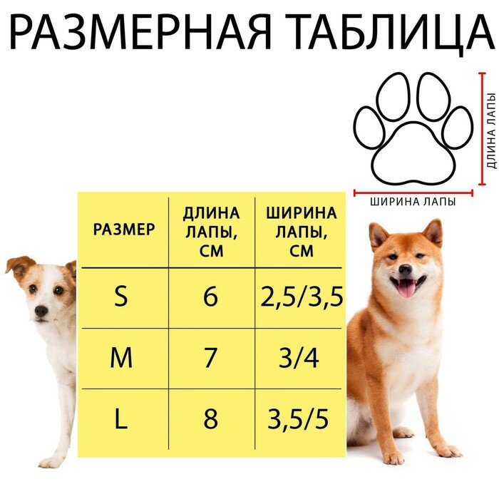 Носки для собак Пижон нескользящие "Олени", S, 2,5-3,5х6 см, набор 4 шт - фотография № 3