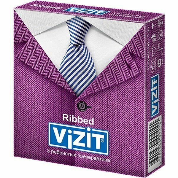 Презервативы ребристые Ribbed Vizit/Визит 3шт