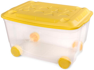 Ящик для игрушек на колесах Пластишка, 580 x 390 x 335 мм, прозрачный