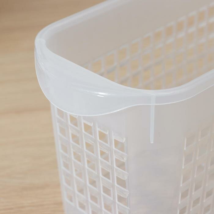 Доляна Корзинка пластиковая для хранения, 37,5×10,5×12 см, цвет прозрачный - фотография № 4