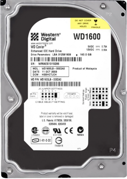 Жесткий диск Western Digital 160 ГБ WD Caviar 160 GB (WD1600LB)