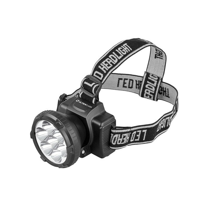 Ultraflash LED5362 фонарь налобн аккум 220В, черный, 7LED, 2 реж, пласт, бокс