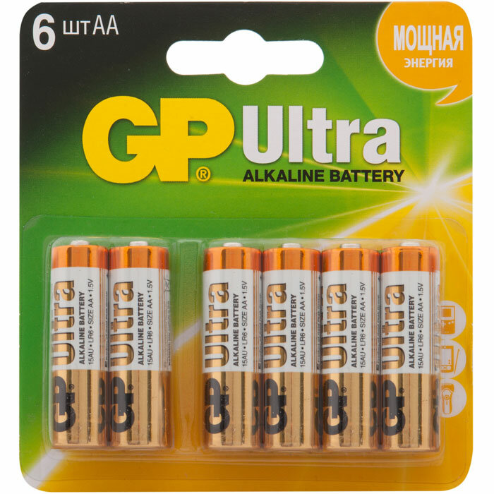 Батарейки GP GP 15AU-CR6 Ultra Alkaline LR6 AA 6шт