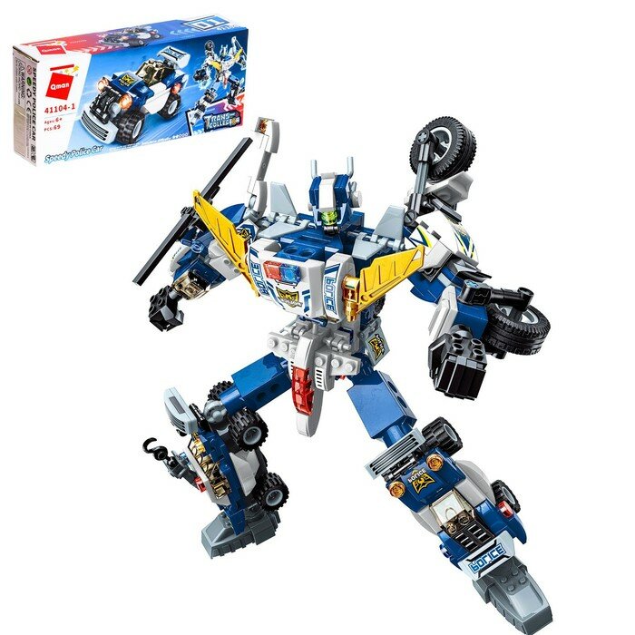 Конструктор Робот «Полицейский транспорт», 6 видов, микс