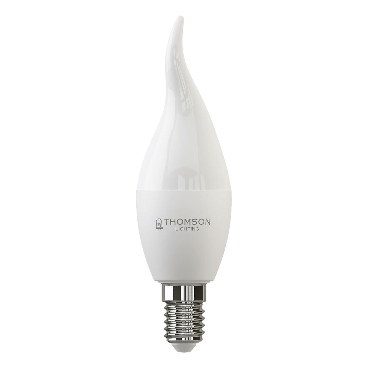 Thomson Лампа светодиодная Thomson E14 10W 3000K свеча на ветру матовая TH-B2029