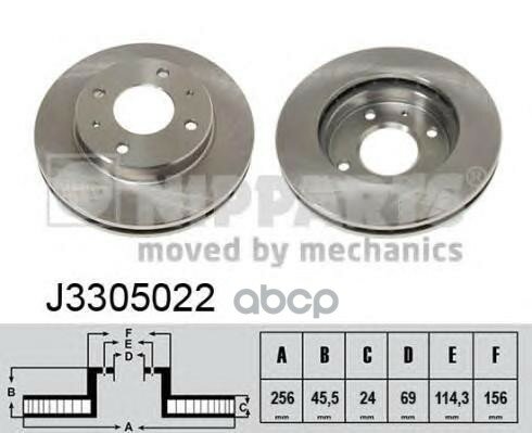 Диск Тормозной Передний Вентилируемый Nipparts арт. J3305022