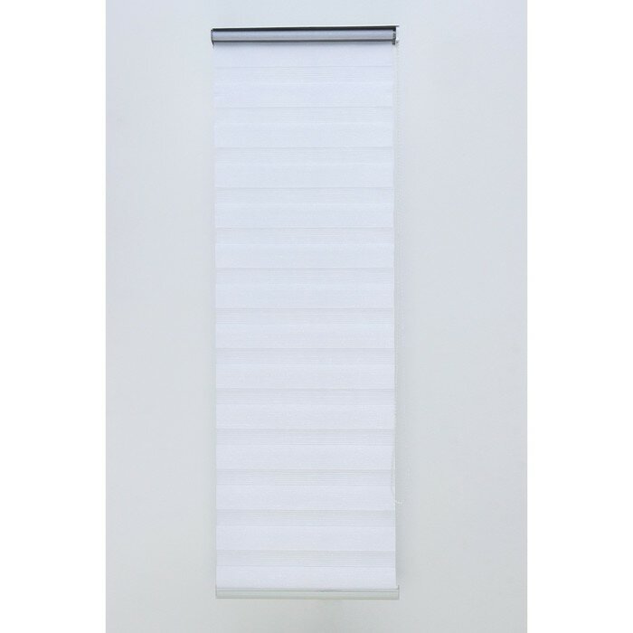Штора рулонная «День-ночь» с люрексом, 90×180 см (с учётом креплений 3,5 см), цвет белый - фотография № 2