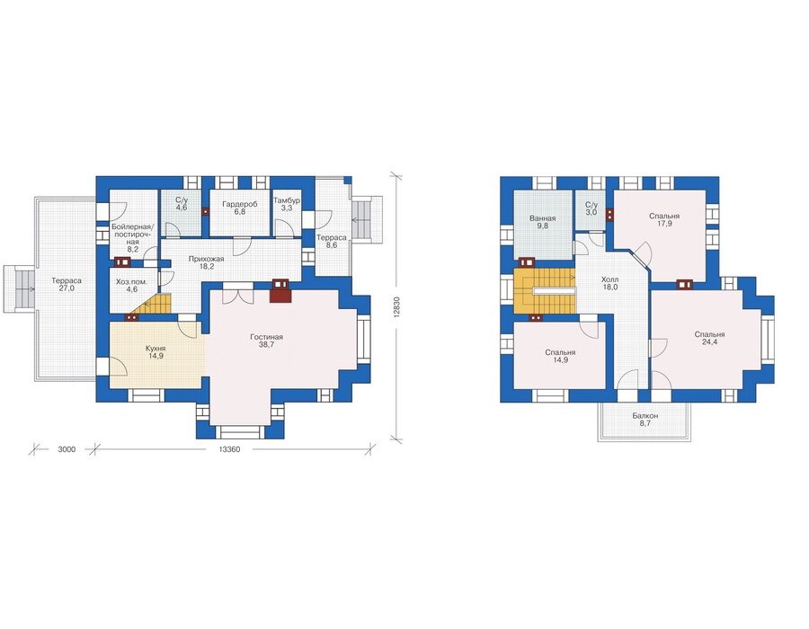 Проект дома Plans-38-63 (187 кв.м, поризованный кирпич) - фотография № 2