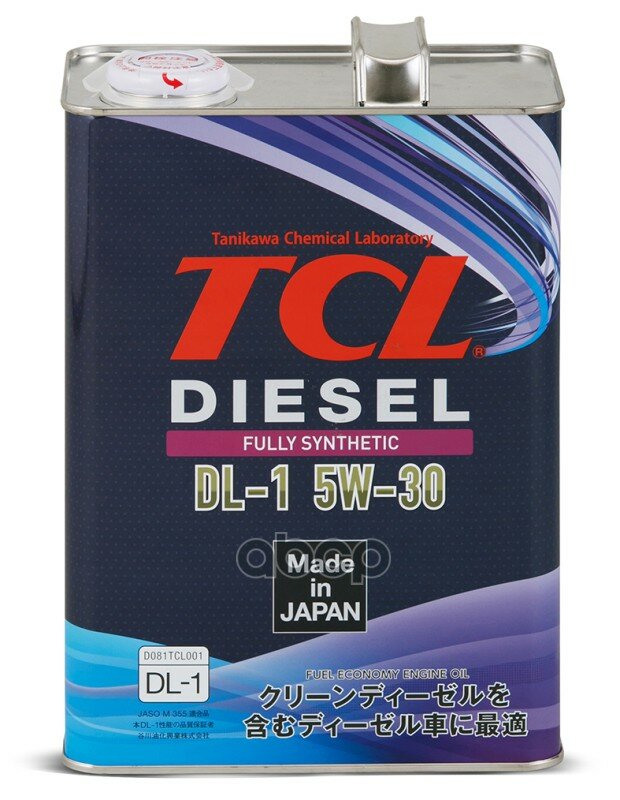 TCL Масло Для Дизельных Двигателей Tcl Diesel, Fully Synth, Dl-1, 5W30, 4Л