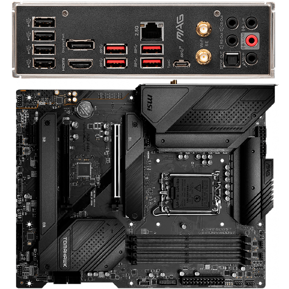 Материнская плата MSI MAG B660 Tomahawk WiFi B660 Socket-1700 4xDDR5, 6xSATA3, RAID, 3xM.2, 2xPCI-E16x, 4xUSB3.2, 1xUSB3.2 Type C, DP, HDMI, WiFi, 2.5Glan, ATX