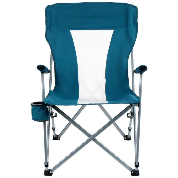 Кресло туристическое с подстаканником, 64 х 42 х 93 см, цвет циан - фотография № 2