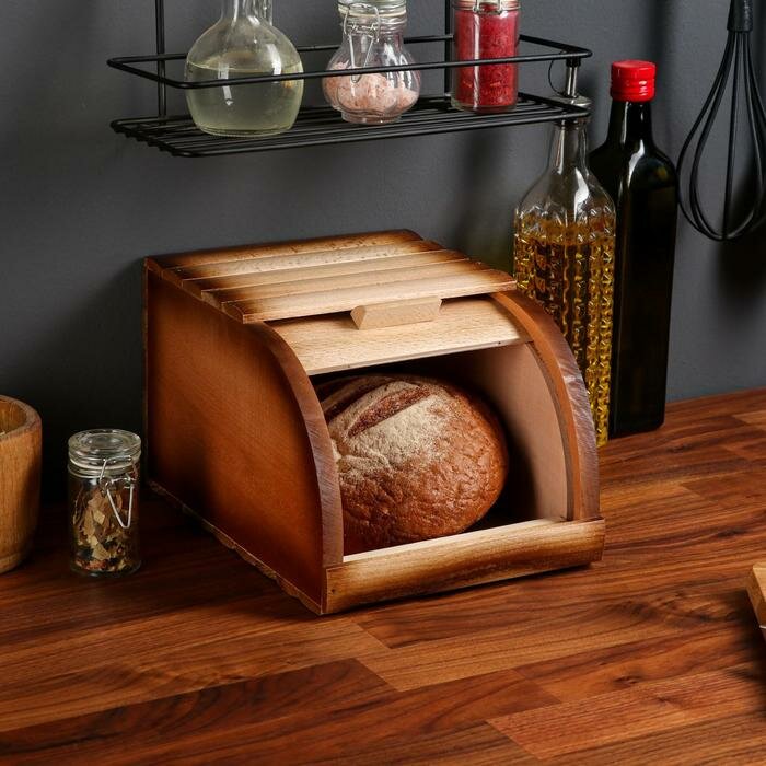 Хлебница деревянная «Этно», 27×20×17 см, массив бука - фотография № 2