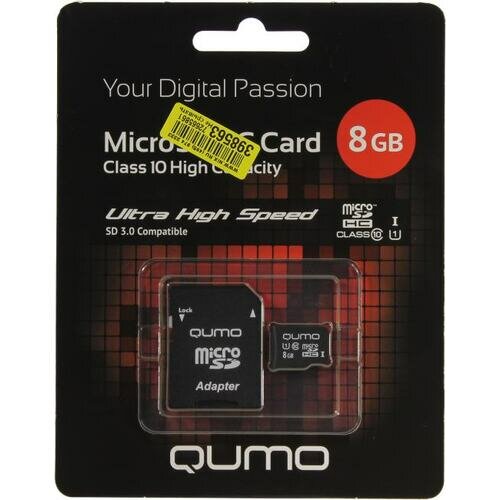 SD карта Qumo QM8GMICSDHC10