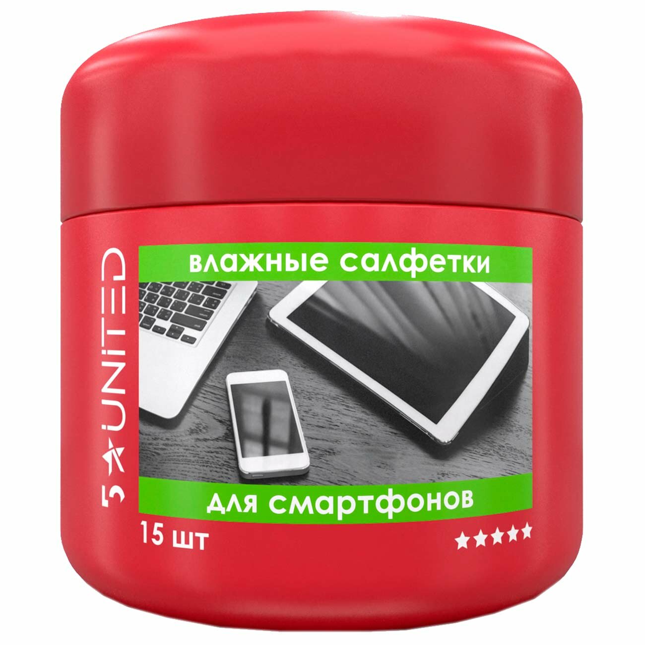 Влажные салфетки для смартфонов 5 Star United 15 шт  арт. 501