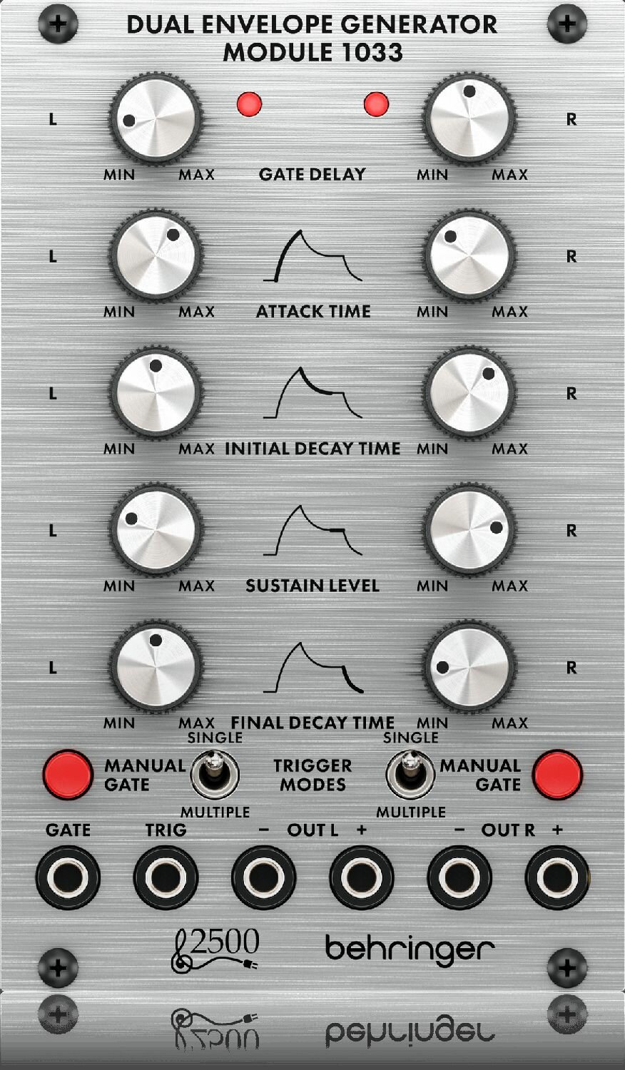 Behringer Dual Envelope Generator Module 1033 модуль аналогового генератора огибающей Series 2500, формат Eurorack