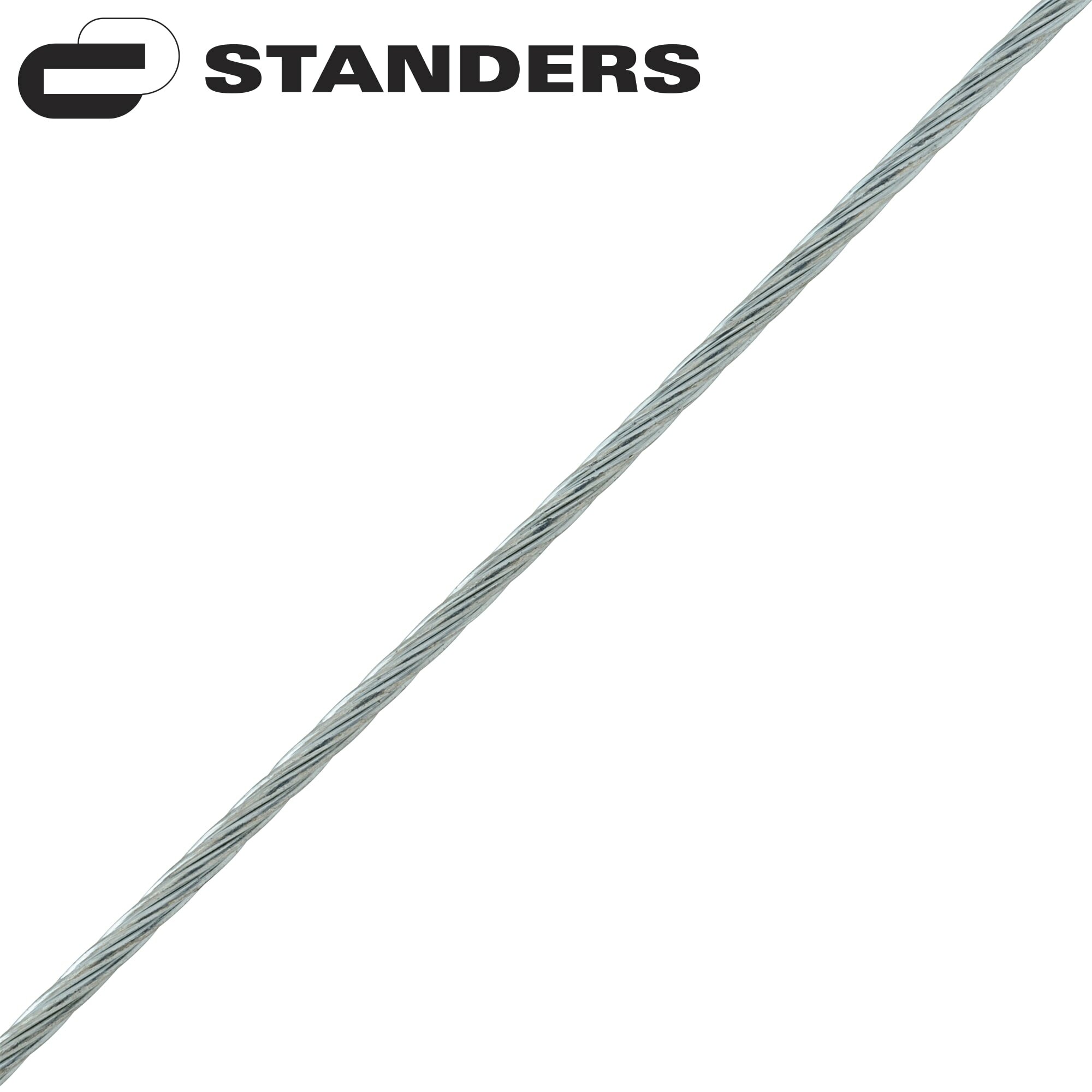 Трос стальной оцинкованный Standers 1 мм 5 м/уп, цвет серебро, 5 м/уп.