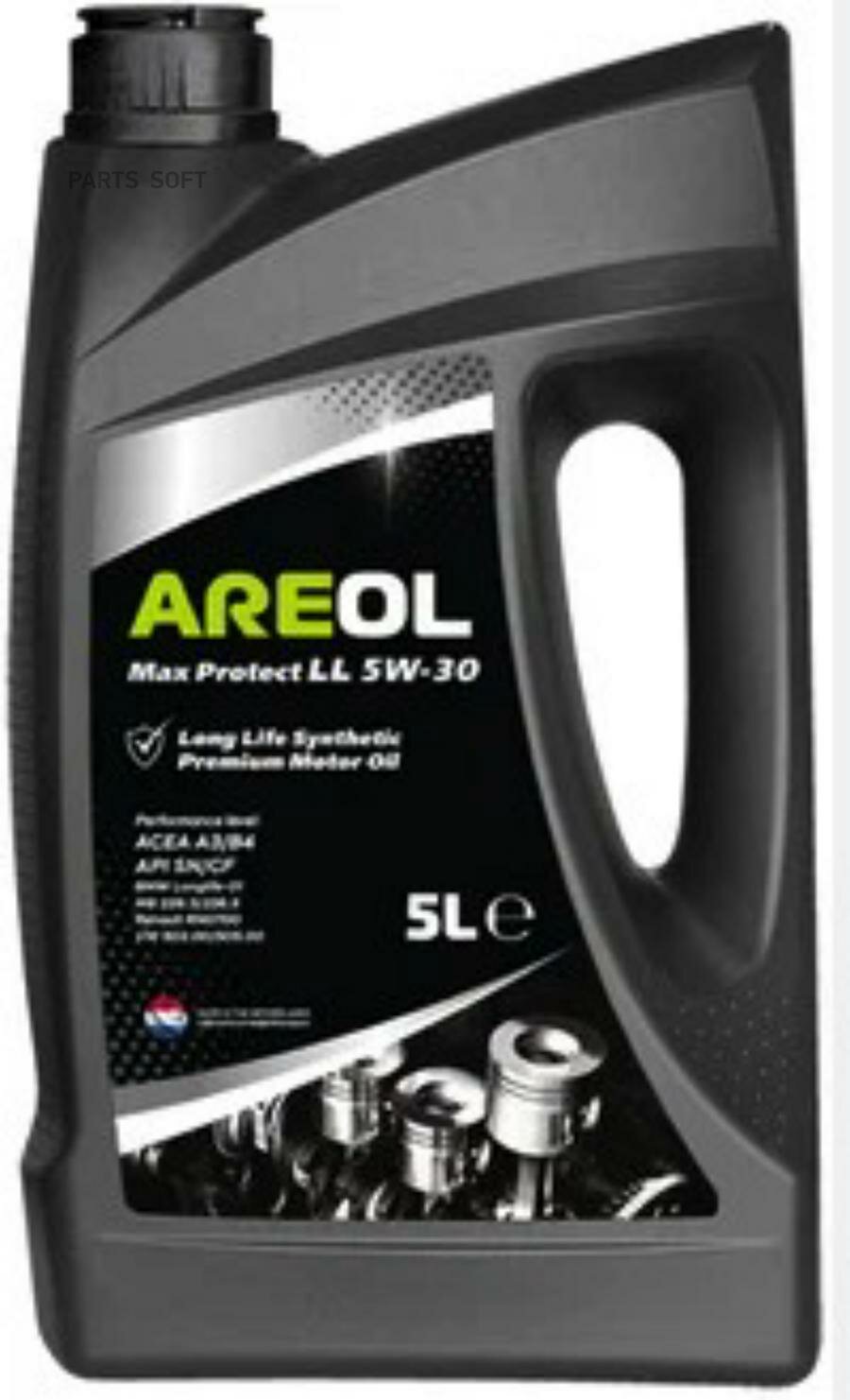 AREOL 5W30AR014 AREOL Max Protect LL 5W-30 (5L)_масло моторное! синт.\ ACEA A3/B4, API SN/CF, MB 229.3/226.5