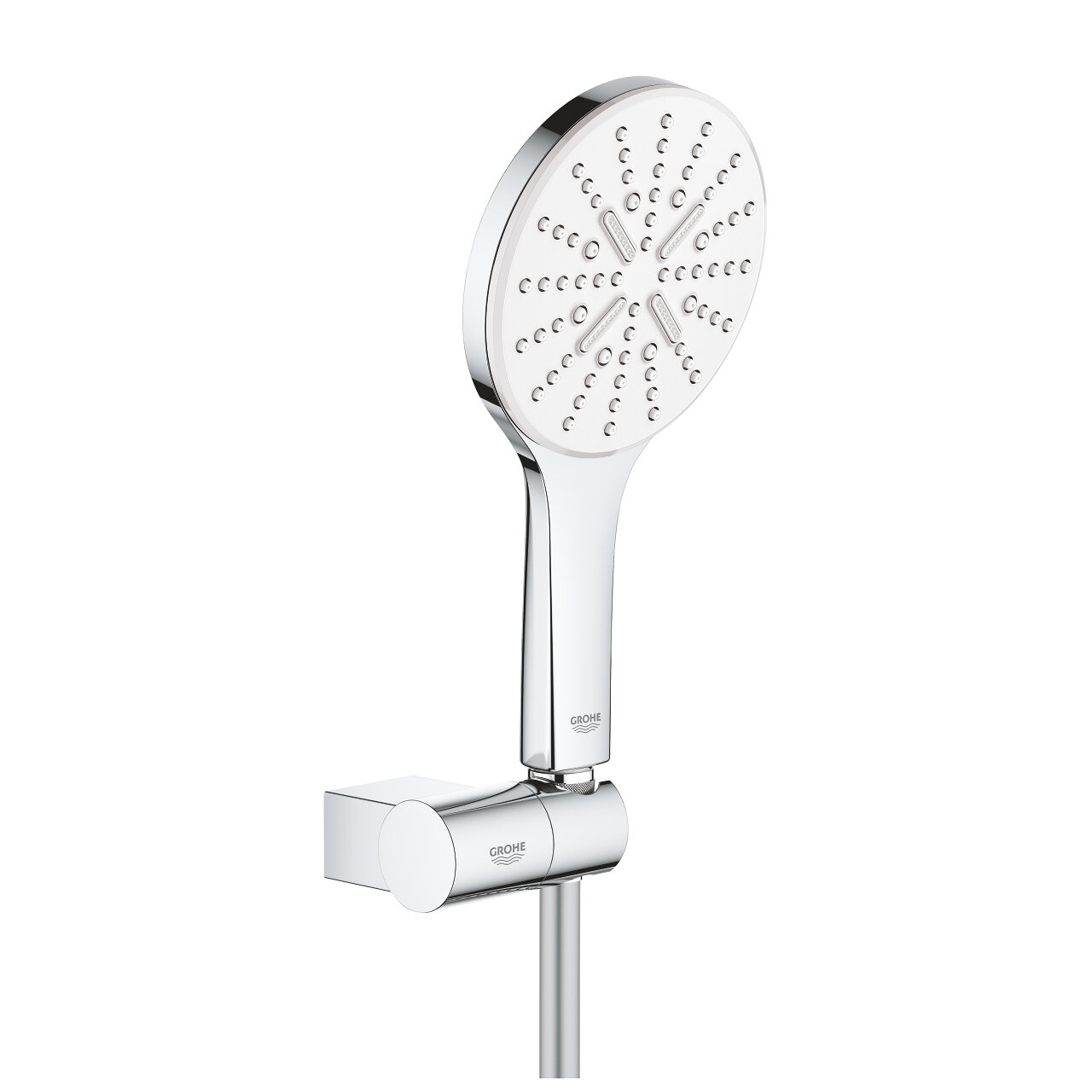 Душевой набор Grohe Rainshower SmartActive 130, 3 режима, поворотный держатель, белая луна 26580LS0