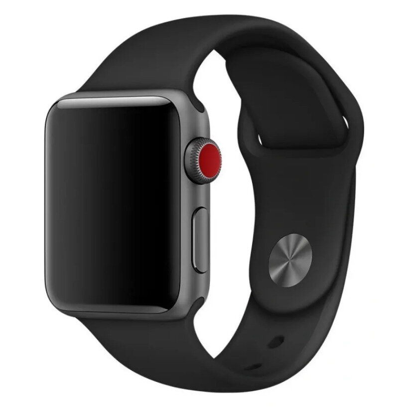 фото Силиконовый ремешок METROBAS для Apple Watch 38/40 mm, черный